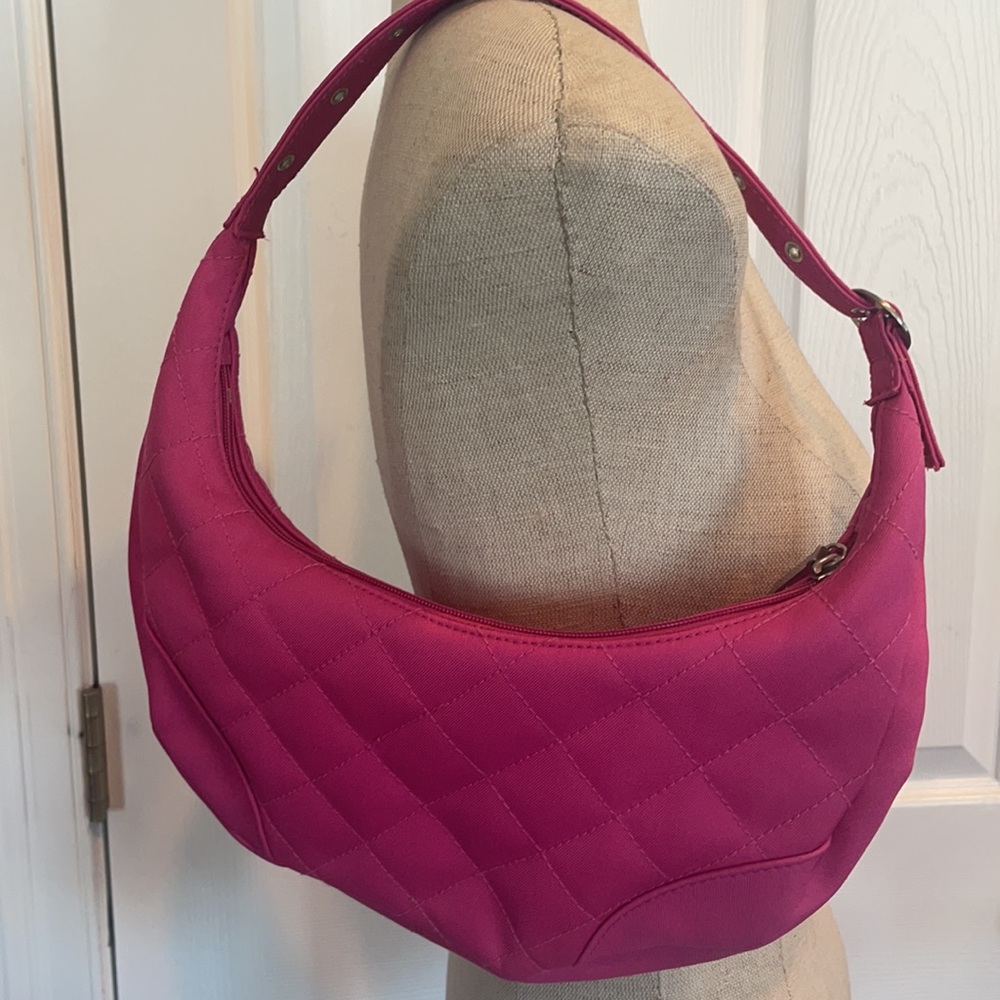 Vintage Urban oxide pink purse Quilted fabric shoulder bag pocketbook handbag